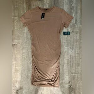 Express Crew Neck Short Sleeve T-Shirt Mini Dress